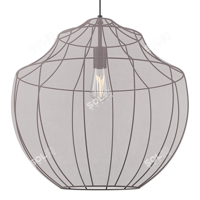 Elegance in Cream: Mesh Pendant 3D model image 3