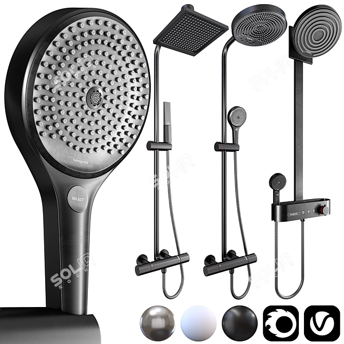 Versatile Showers With Exquisite Design 3D model image 1