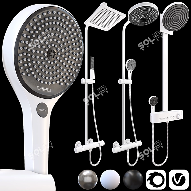 Versatile Showers With Exquisite Design 3D model image 2