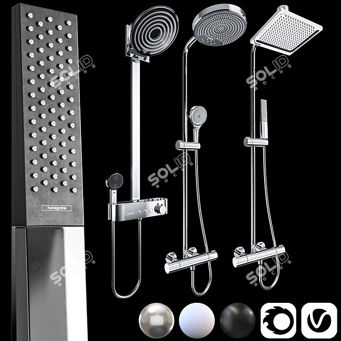 Versatile Showers With Exquisite Design 3D model image 3