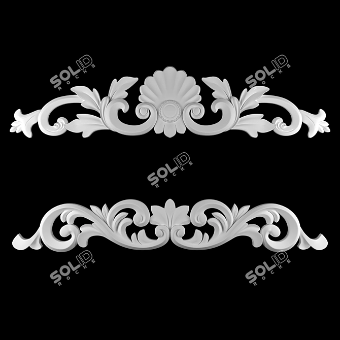 3D Max Gold Gypsum Ornament 3D model image 3