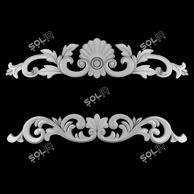 3D Max Gold Gypsum Ornament 3D model image 4