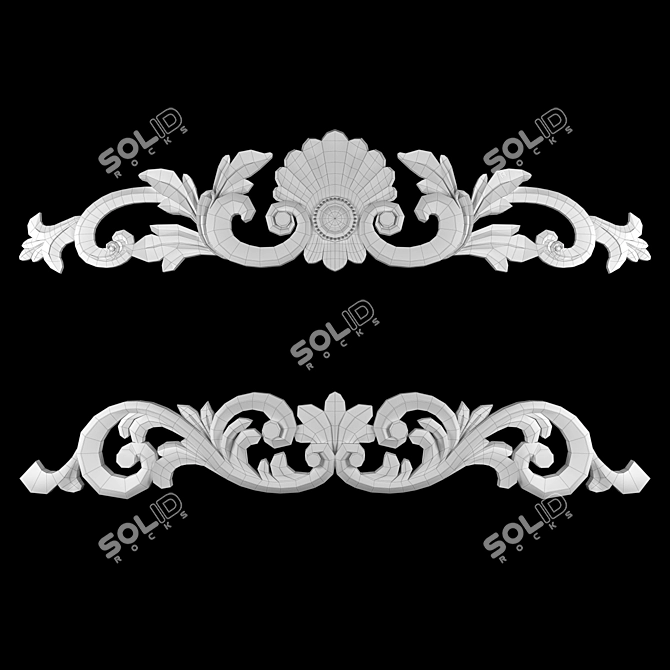 3D Max Gold Gypsum Ornament 3D model image 5