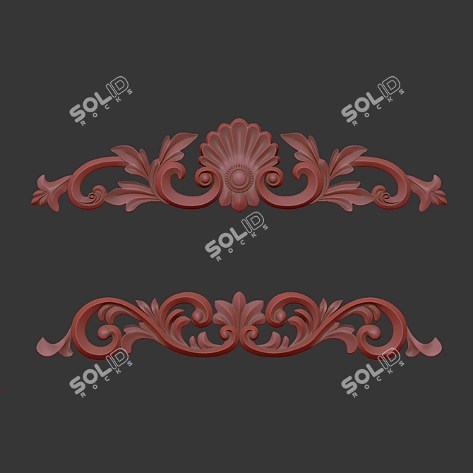 3D Max Gold Gypsum Ornament 3D model image 6