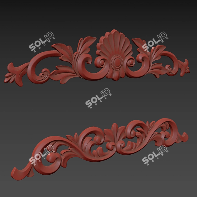 3D Max Gold Gypsum Ornament 3D model image 7