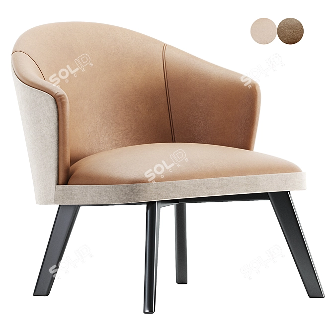 Sleek NELLY Armchair Design 3D model image 1