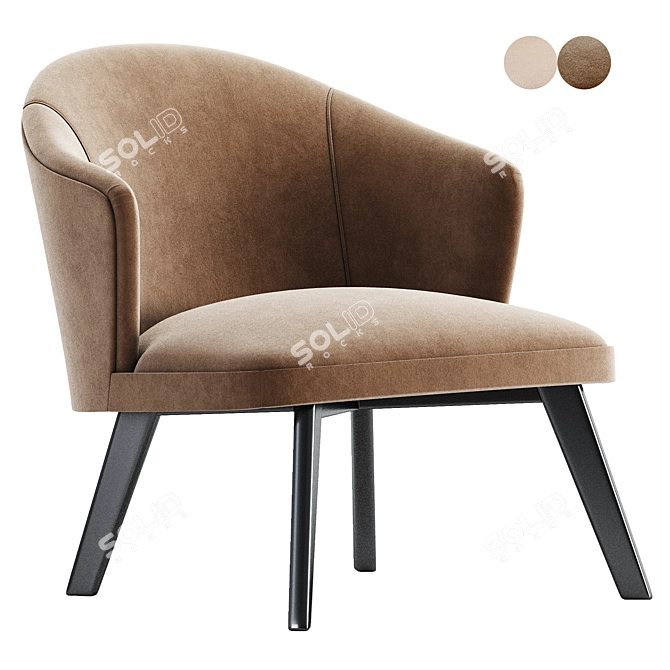 Sleek NELLY Armchair Design 3D model image 2