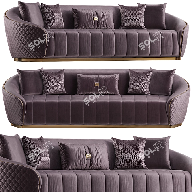 Elegant Bell Sofa Set 3D model image 1