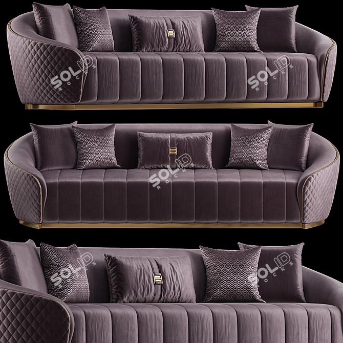 Elegant Bell Sofa Set 3D model image 3