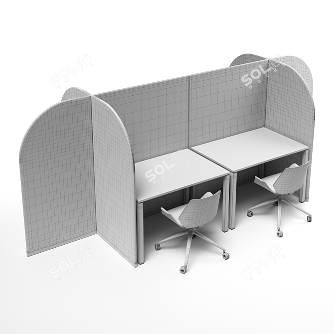 Versatile Wallstreet Divider Workstation 3D model image 5