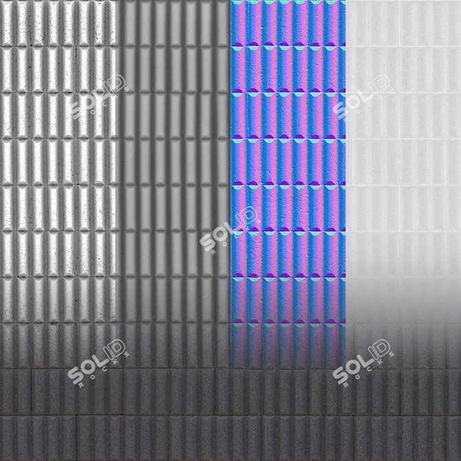 Seamless Concrete Texture Set 3D model image 2