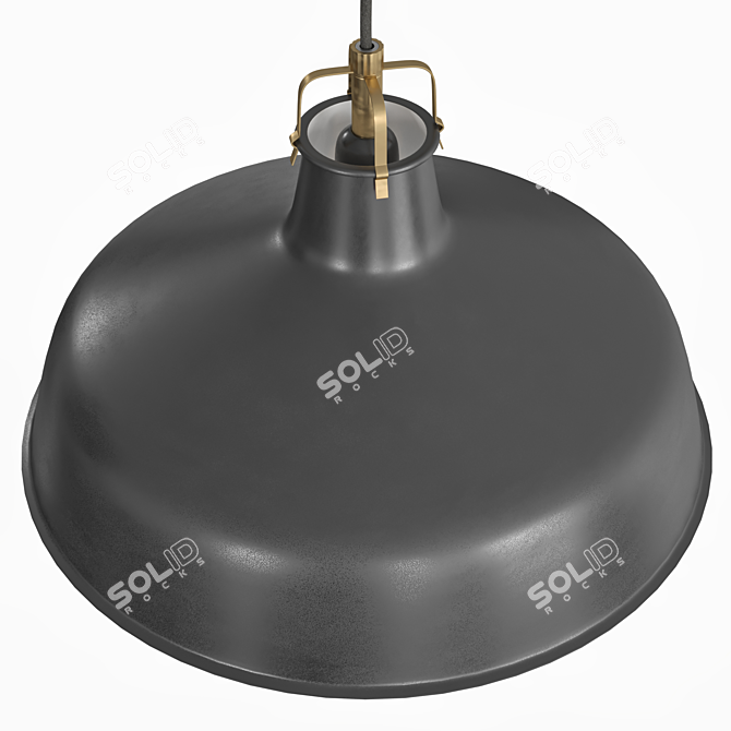 Sleek Black Pendant Lamp 3D model image 3