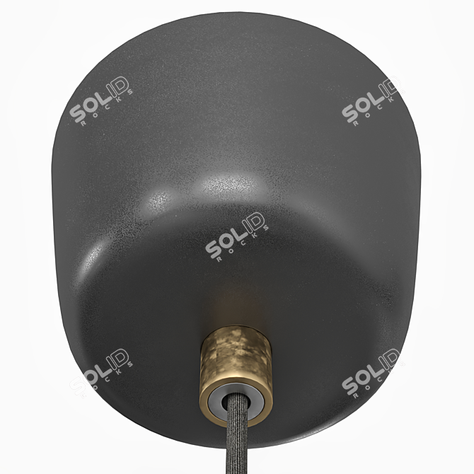 Sleek Black Pendant Lamp 3D model image 5