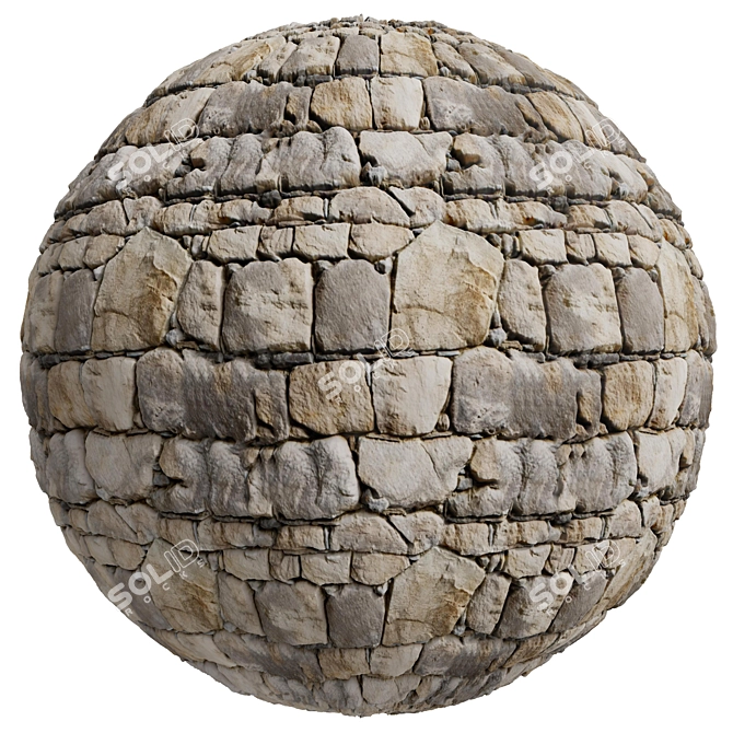 Natural Stone Wall Cladding Set 3D model image 2