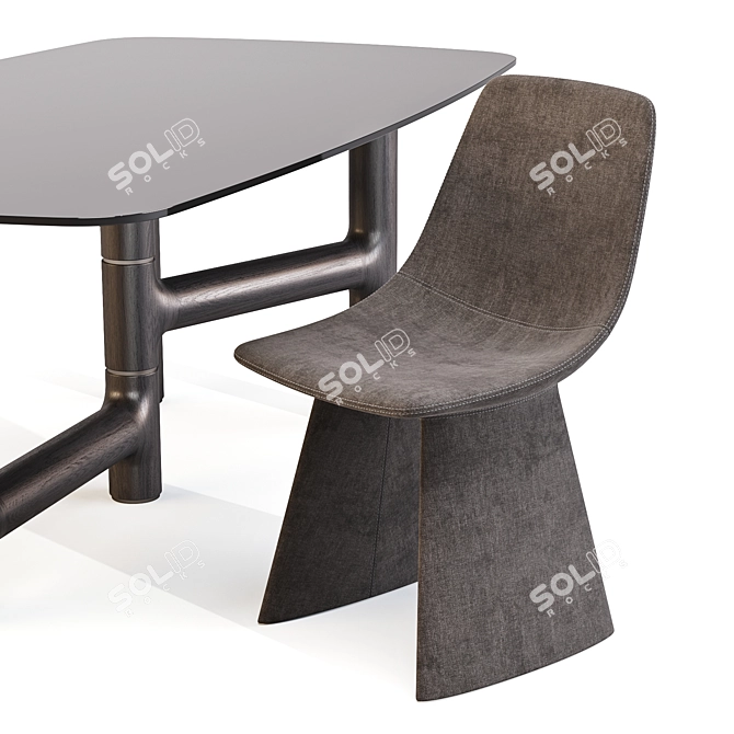 Bonaldo Dining Set: Pivot Table & Agea Chair 3D model image 4