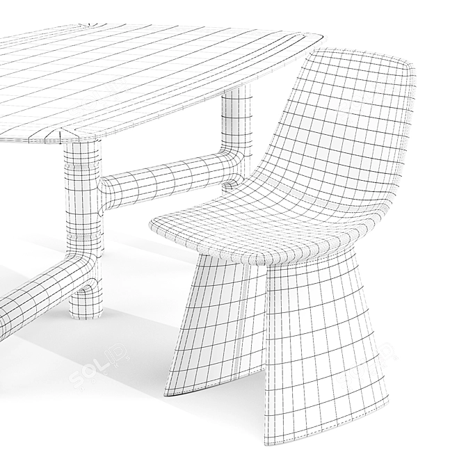 Bonaldo Dining Set: Pivot Table & Agea Chair 3D model image 5