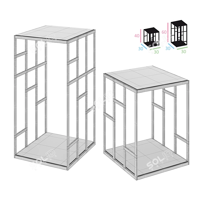 Modern Bontempi Casa Tables Set 3D model image 2