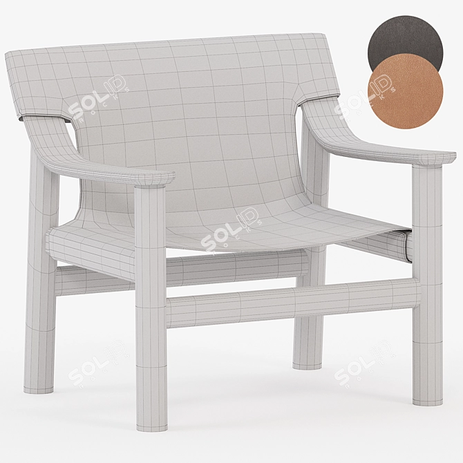 Sleek Bernard Armchair Collection 3D model image 4