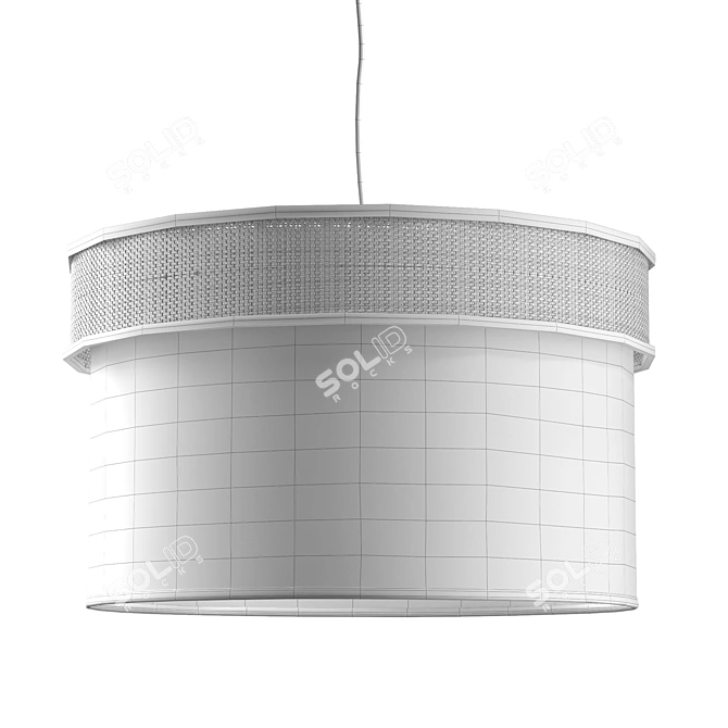 Amman Wooden Pendant Light, Chic 3D model image 2