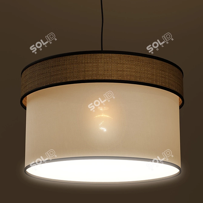 Amman Wooden Pendant Light, Chic 3D model image 3