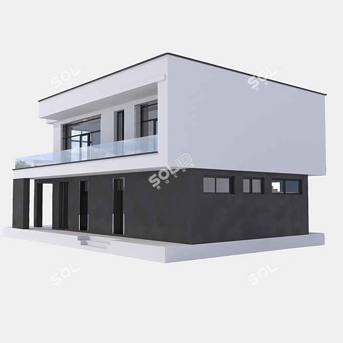 Stylish Contemporary Living Space 3D model image 3