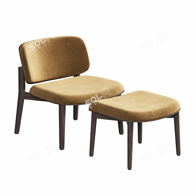 Elegant Poliform Curve Armchair 3D model image 1