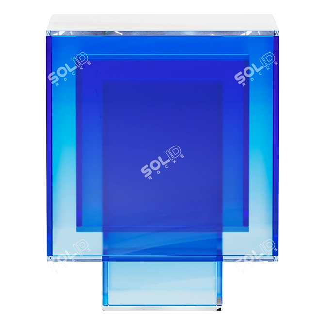 Blue Cube Side Table Acrylic 3D model image 4