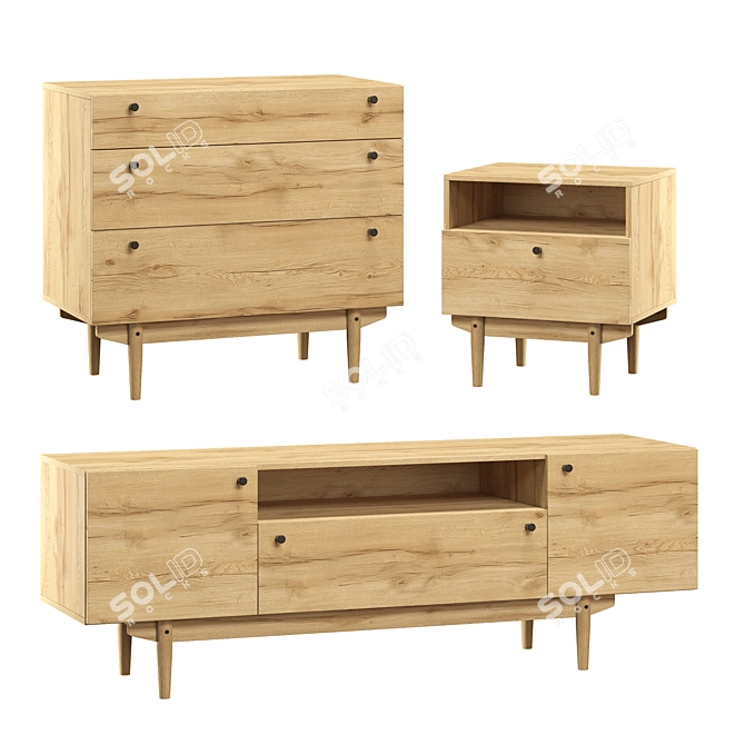  Orland Wood Furniture Collection 3D model image 1