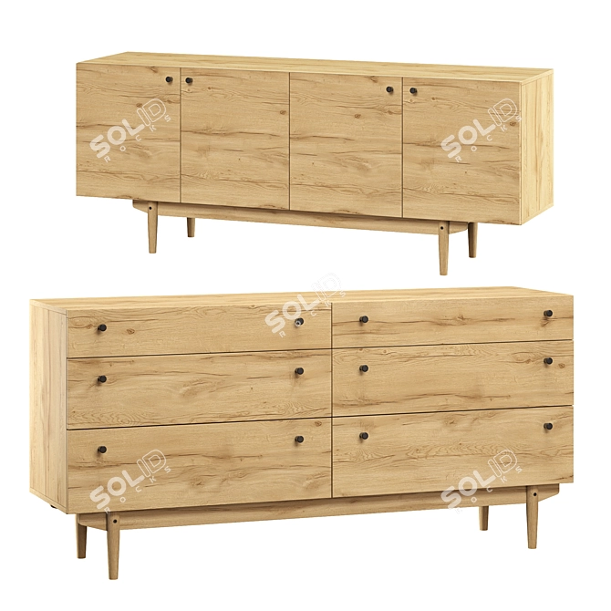  Orland Wood Furniture Collection 3D model image 2