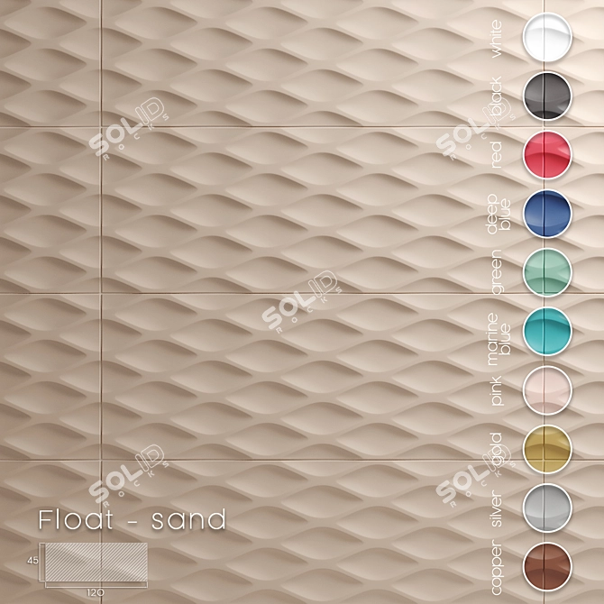 Lovetiles Genesis Float Wall Tile 3D model image 1