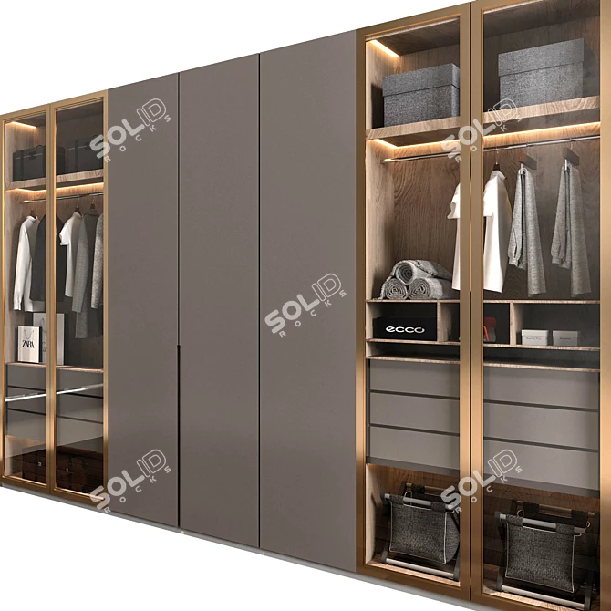 Luxury Decorative Wardrobe Set 3D model image 4