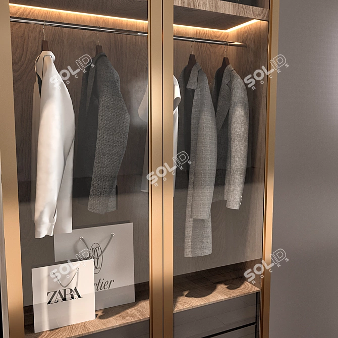 Luxury Decorative Wardrobe Set 3D model image 5