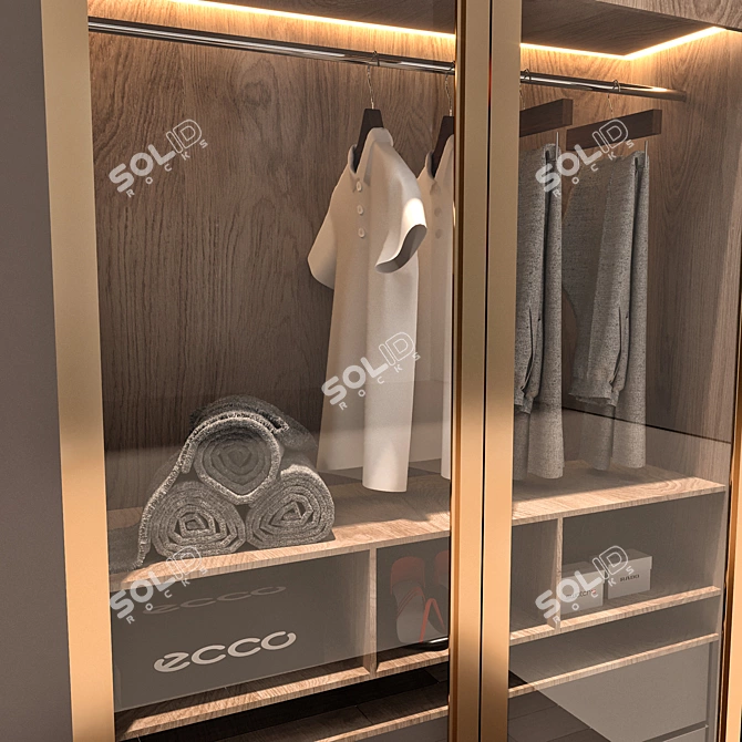 Luxury Decorative Wardrobe Set 3D model image 6