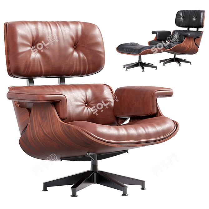 Iconic Eames Lounge Chair 3D model image 1