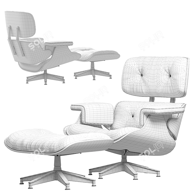 Iconic Eames Lounge Chair 3D model image 4