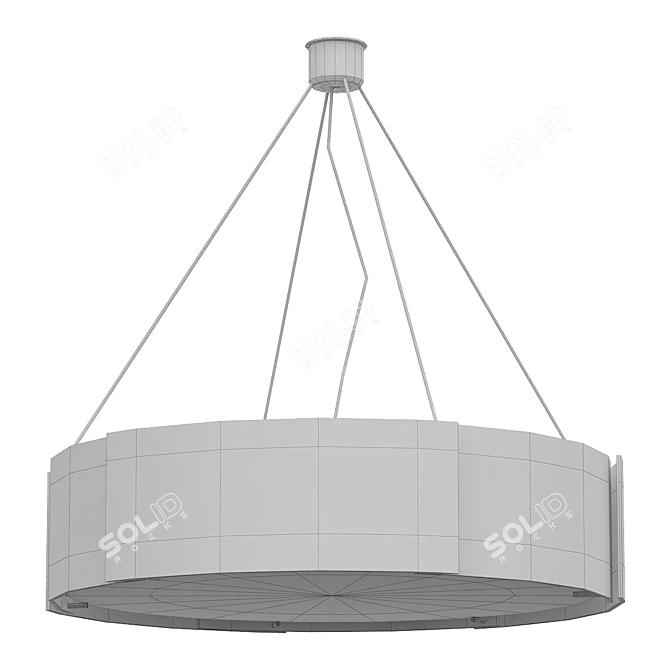 Modern Black Nickel Chandelier 3D model image 2