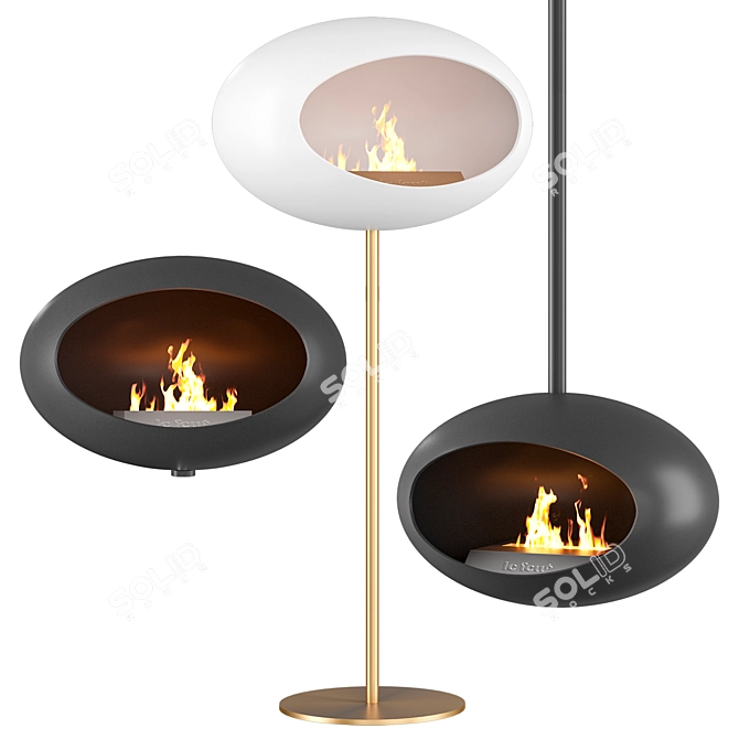 Elegant Rotating Fireplaces: Le Feu 3D model image 1