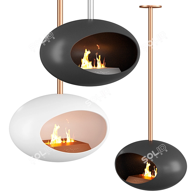 Elegant Rotating Fireplaces: Le Feu 3D model image 4