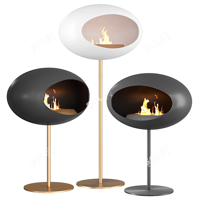 Elegant Rotating Fireplaces: Le Feu 3D model image 5