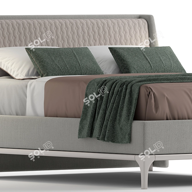 Luxurious Terence Queen Bed 3D model image 4