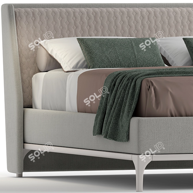 Luxurious Terence Queen Bed 3D model image 5