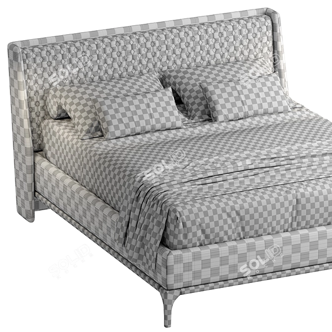 Luxurious Terence Queen Bed 3D model image 6