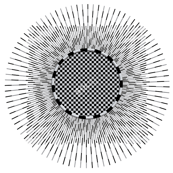 Golden Decorative Sun Mirror 3D model image 2