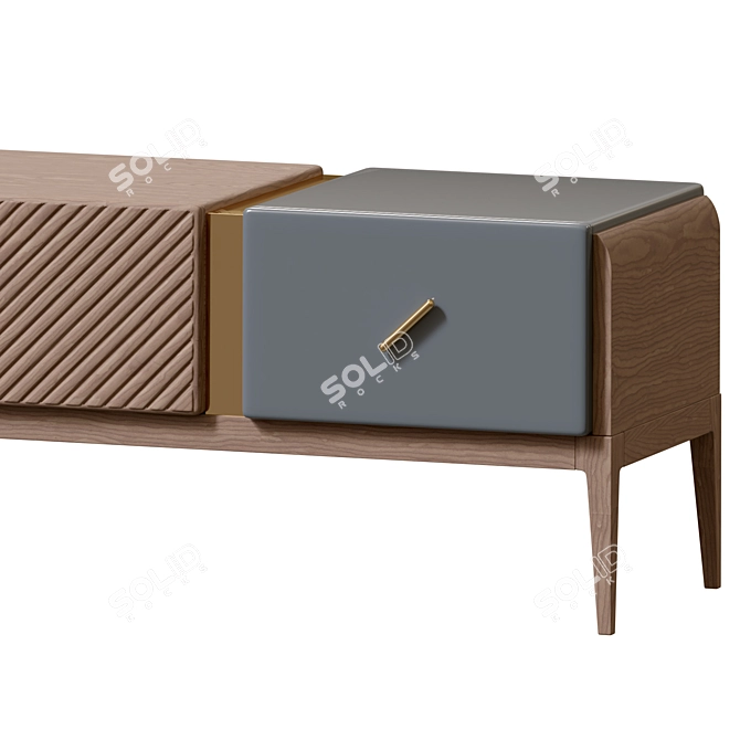 Sleek Modern Motto TV Stand 3D model image 6