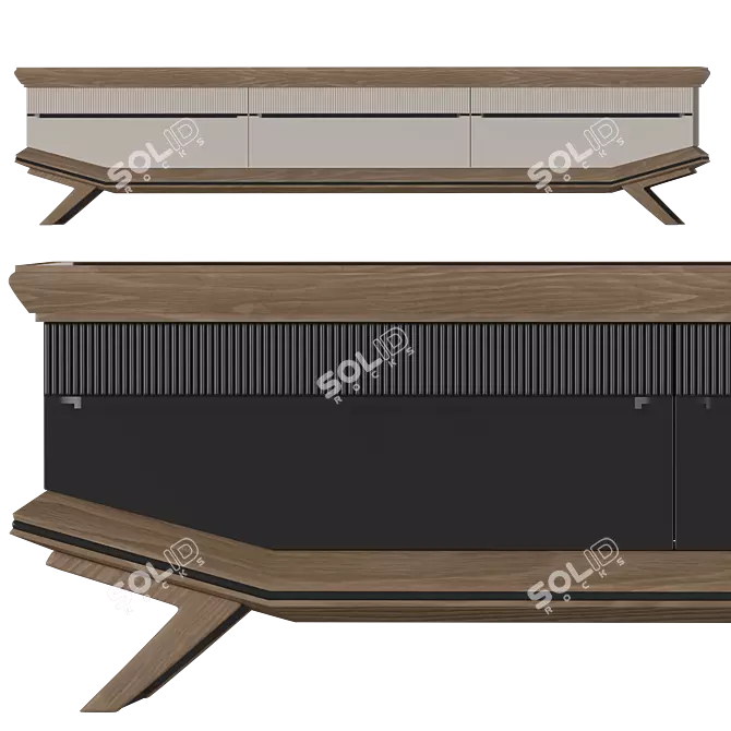 Sleek Modern Bergama TV Unit 3D model image 10