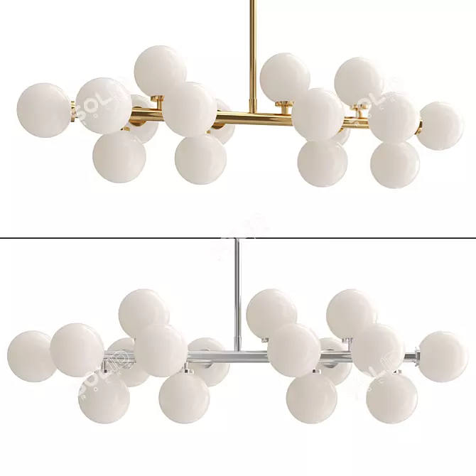 Golden Marsiada Pendant Light 3D model image 1