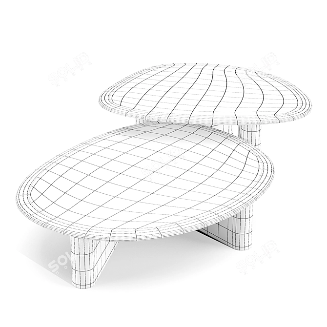 Italian Bronze and Marble Coffee Table 3D model image 3