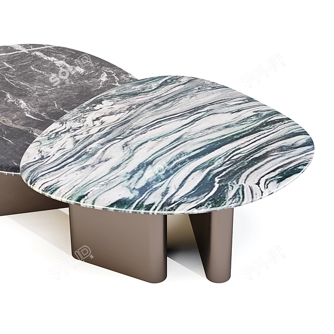 Italian Bronze and Marble Coffee Table 3D model image 4