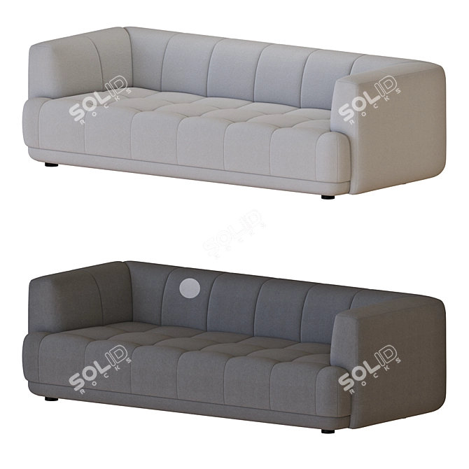 Modern Quilted Hay Sofa 3D model image 2