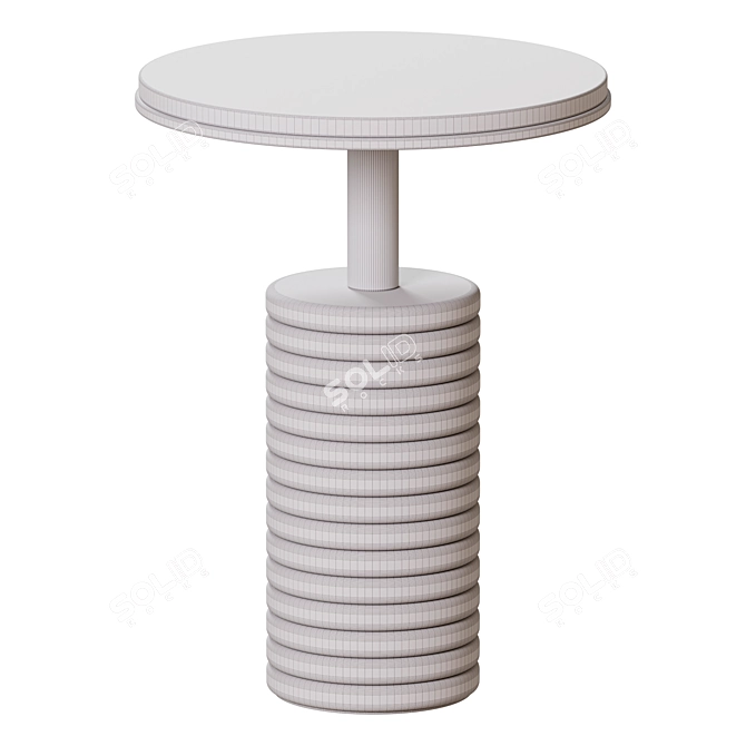 Fetish Pedestal Table: Brass & Marble 3D model image 2